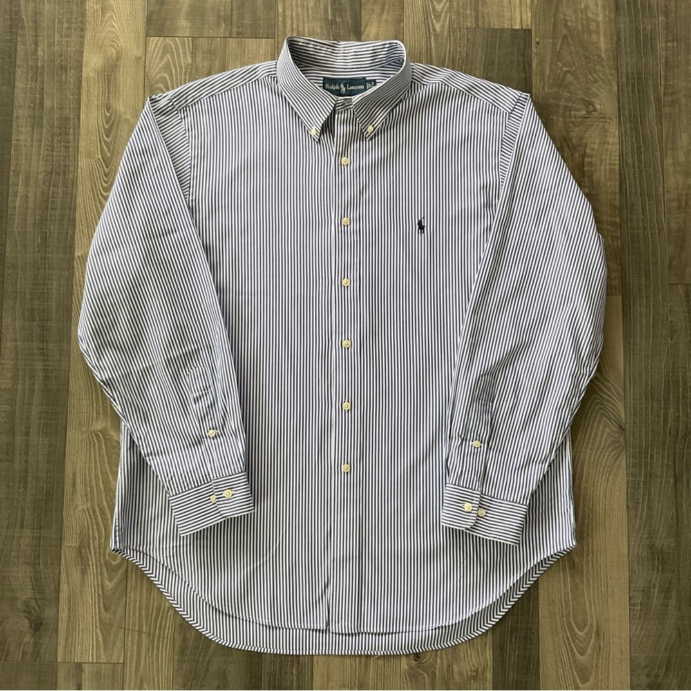 Ralph Lauren Classic Fit Button Down Shirt
Men’s 17 34/35
Blue White Striped